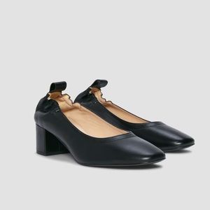 Everlane The Day Heel Elasticized Block Heel Italian Leather-Still Full Price